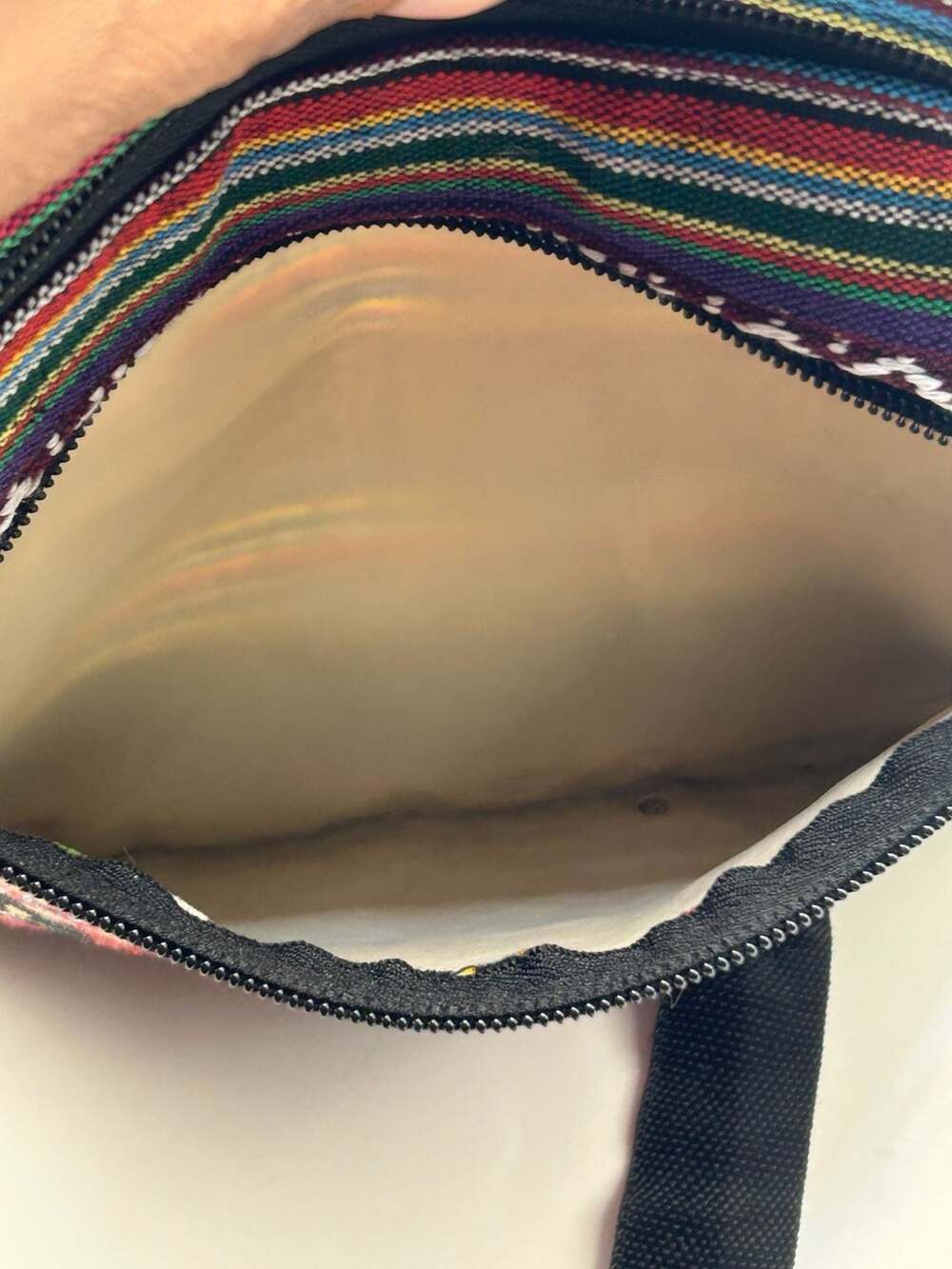 Bohemian Owl Canvas Crossbody Bag with Embroidered Detail and Adjustable Strap - Picture 4 of 6